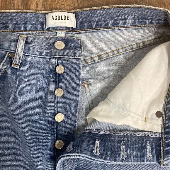 AGOLDE 90s Pinch Waist Ripped High Waist Straight Leg Jeans SZ 28 in Backdrop - Picture 13 of 16